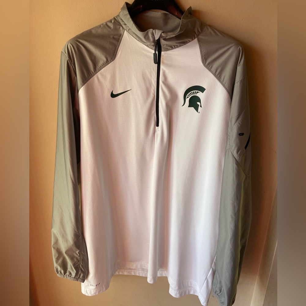 Nike men’s Michigan Spartans MSU 1/4 Zip Lightweight Jacket Mens Sz 2XL